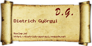 Dietrich Györgyi névjegykártya